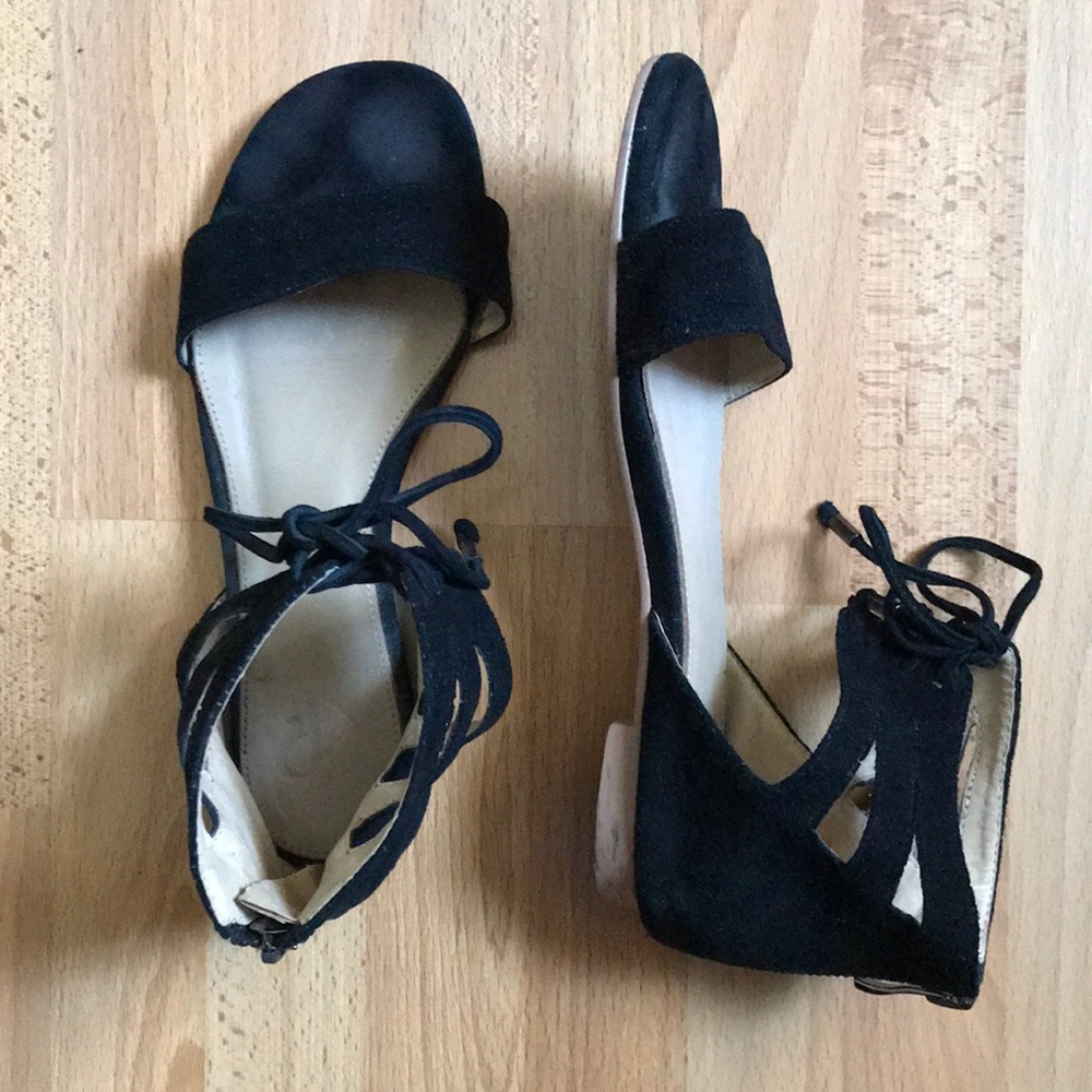 Charlotte Ronson Black Suede Sandals 7 gently worn